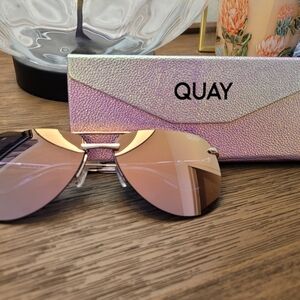 Quay Australia Pink Aviator Sunglasses